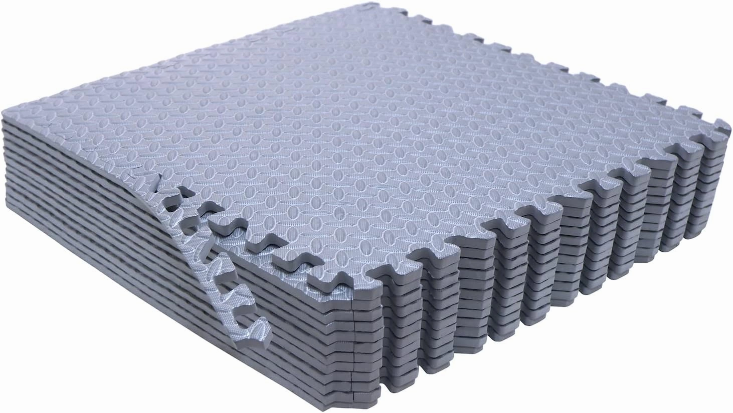 HongK- 12X(48 Sqft) Gray Gym Floor Mat 24x24 EVA Foam Interlocking Exercise Fitness Puzzle Floor Gym Yoga Mat Workout Pad [P/N: MTET-HOME012-12PC]