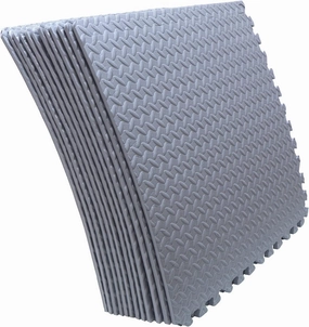 HongK- 12X(48 Sqft) Gray Gym Floor Mat 24x24 EVA Foam Interlocking Exercise Fitness Puzzle Floor Gym Yoga Mat Workout Pad [P/N: MTET-HOME012-12PC]