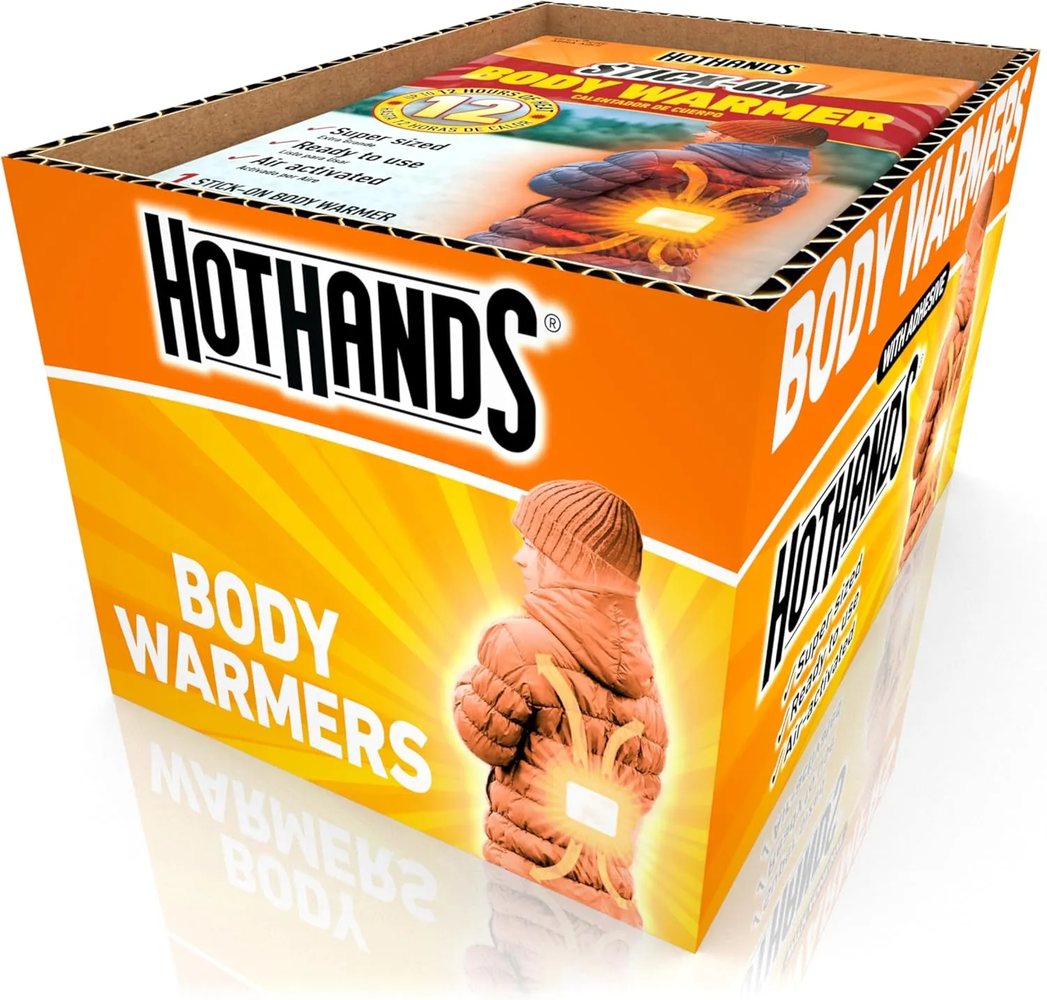 HotHands 12 Hour Adhesive Body Warmers - Bulk Value Pack of Air Activated Warmers - 20 Individual Warmers - Up to 240 Hours of Consistent Heat - On The Go Warmth for Cold Weather Activities