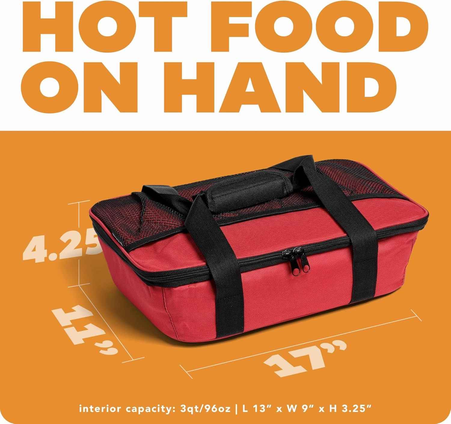 HOTLOGIC Max Large Portable Electric Food Heater - Innovative Food Warmer and Heated Lunch Box for Adults Car/Home - Easily Cook, Reheat, and Keep Your Food Warm - RED - 120V