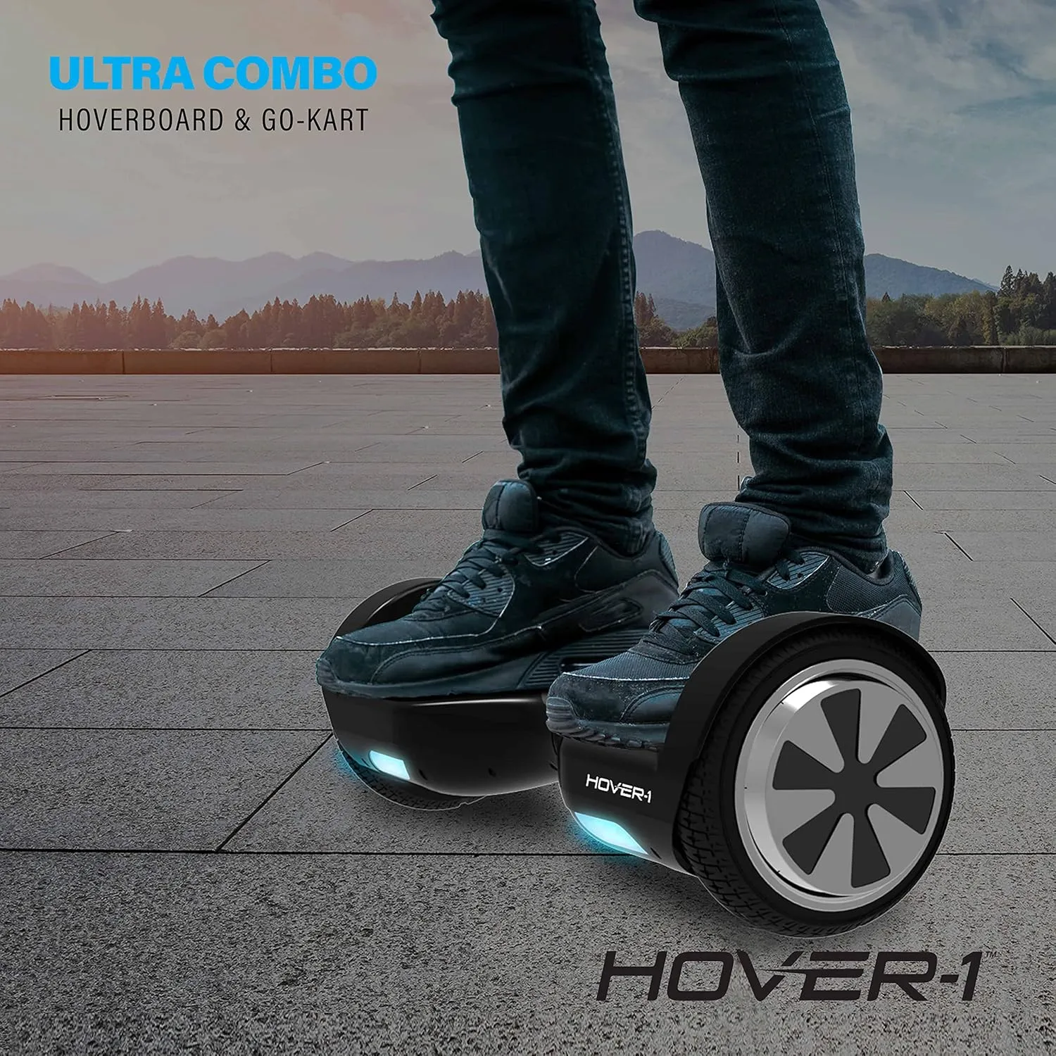 Hover-1 Ultra Electric Hoverboard Go Kart Combo - 7MPH Top Speed, 4HR Full Charge, Hand-Operated Rear Wheel Control, Adjustable Frame, Easy Installation Self Balancing Hoverboard with Seat Attachment