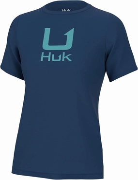 HUK Women's Performance Fishing Logo Tee, Short Sleeve T-Shirt