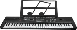HURRISE 61-Key Portable Electronic Keyboard for Kids with Microphone, Digital Music Piano with Built-in Speakers, Lights & Demo Songs – Ideal Beginner Keyboard for Children