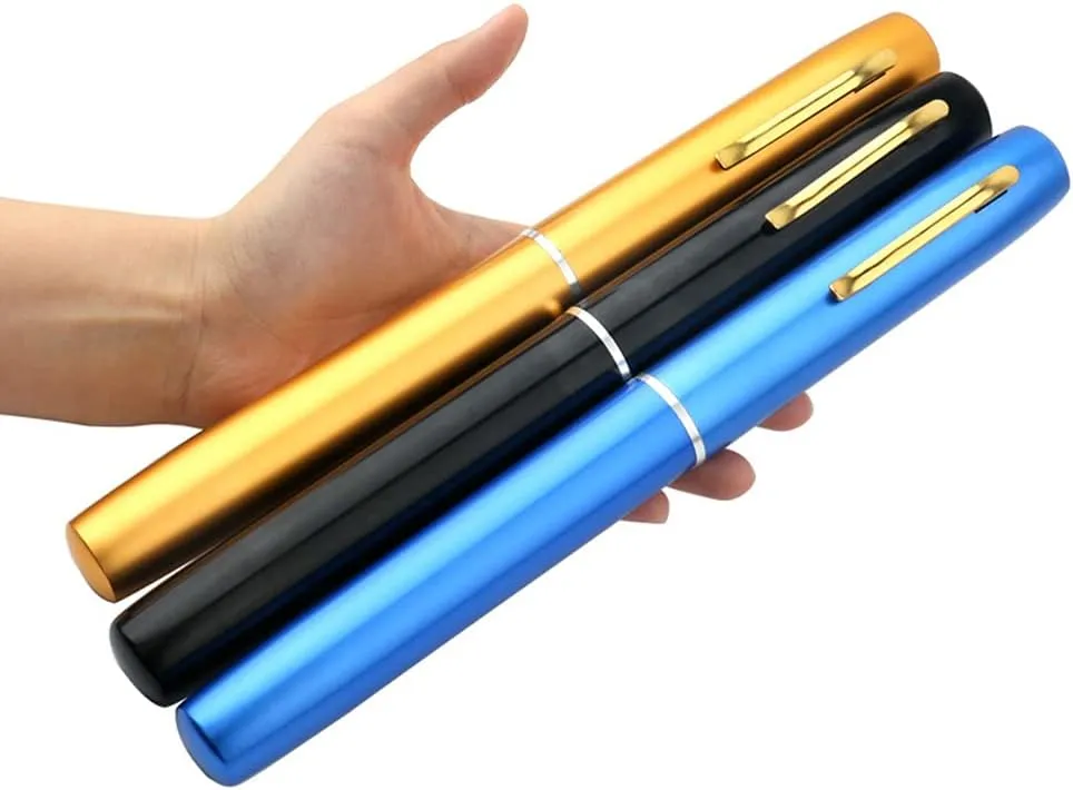 HXBER Portable Pen Shape Fishing Rod Telescopic Aluminum Alloy Fishing Pole   Metal Fishing Reel Reel