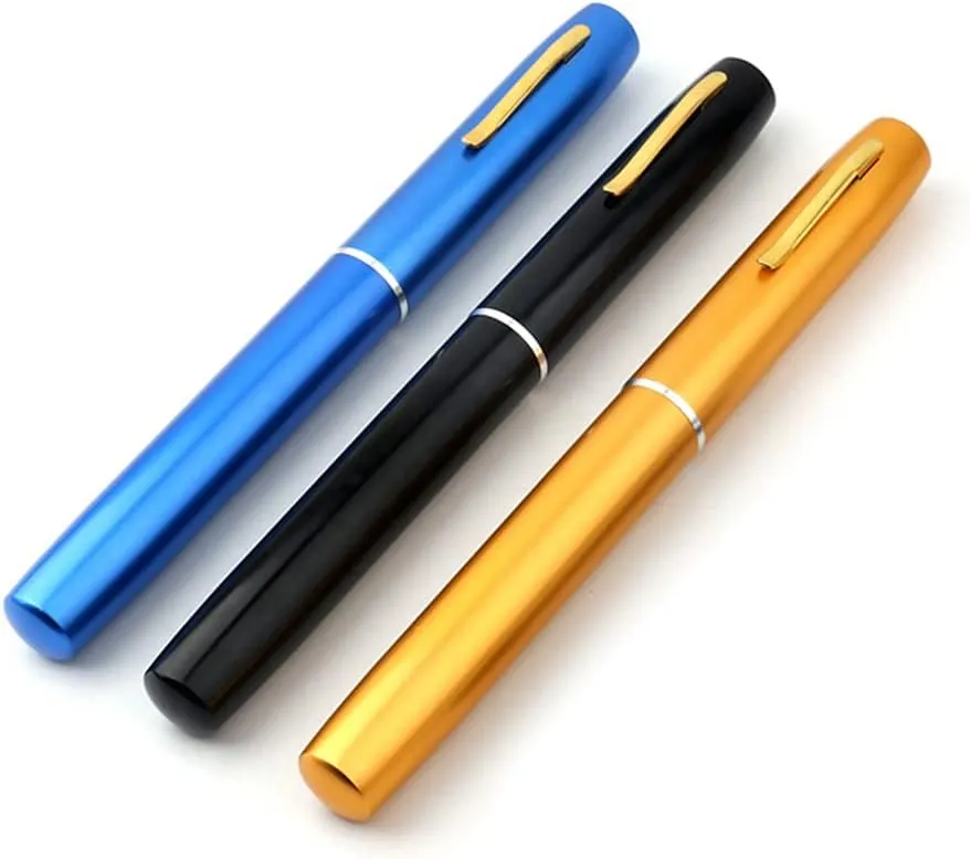 HXBER Portable Pen Shape Fishing Rod Telescopic Aluminum Alloy Fishing Pole   Metal Fishing Reel Reel