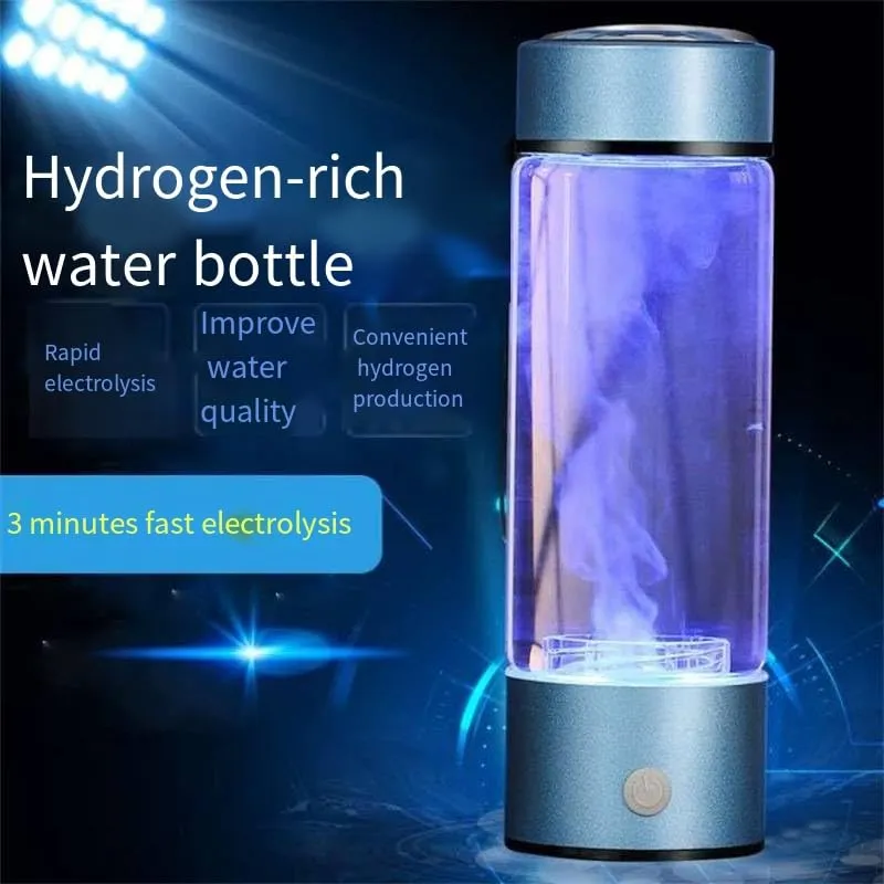 Hydrogen-rich water cup - anion molecular electrolysis water cup, rechargeable hydrogen and oxygen water cup, suitable for home office travel (Blue 2)