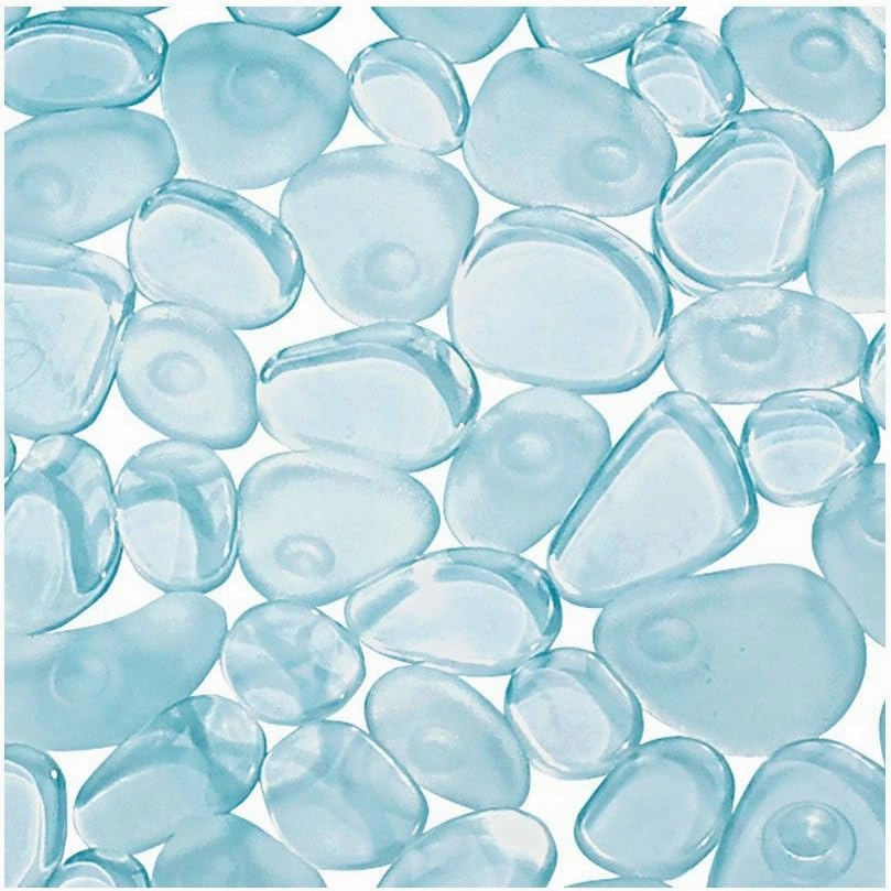 iDesign Pebblz Suction Non-Slip Square Bath Mat for Shower, Bathtub, Stall, 22" x 22", Blue