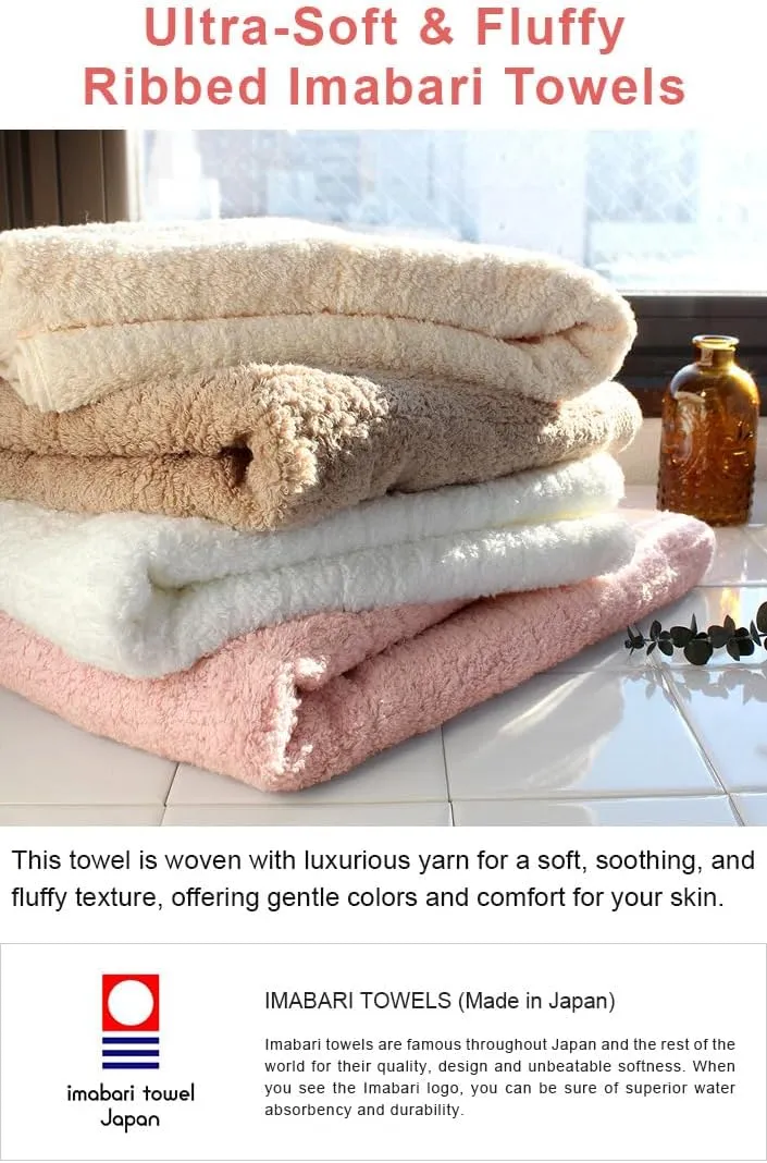 Imabari Towel, 3-Piece Hand Towel Set, Japanese Towels, Soft and Fluffy Towel, Luxury Cotton, Light Brown