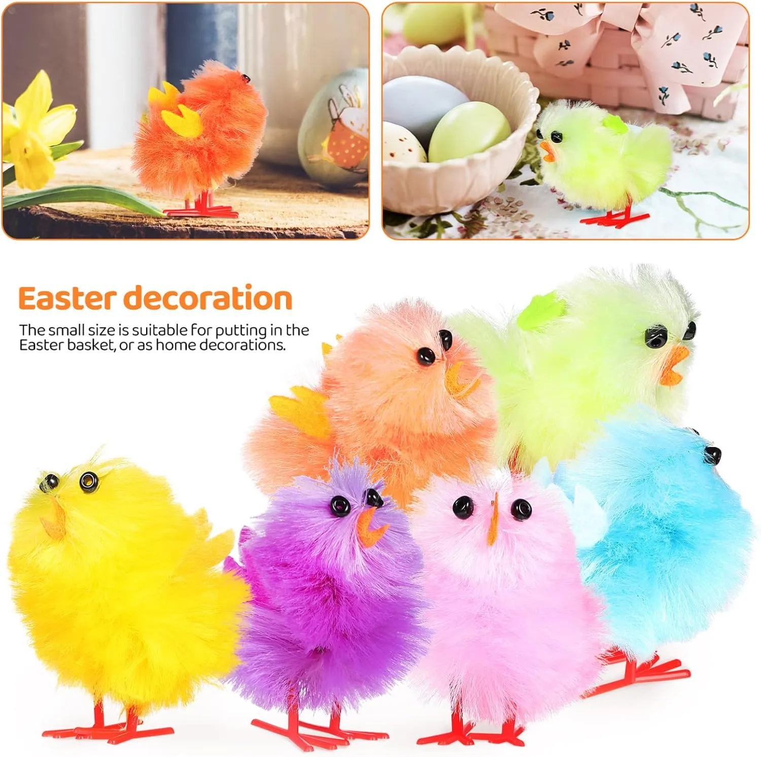 IMIKEYA Easter Chicks：36 Pcs Easter Chicks Chick Soft Plush Chick Stuffed Miniature Chick for Party Favors DIY Easter Egg Decorations Kids Easter Present