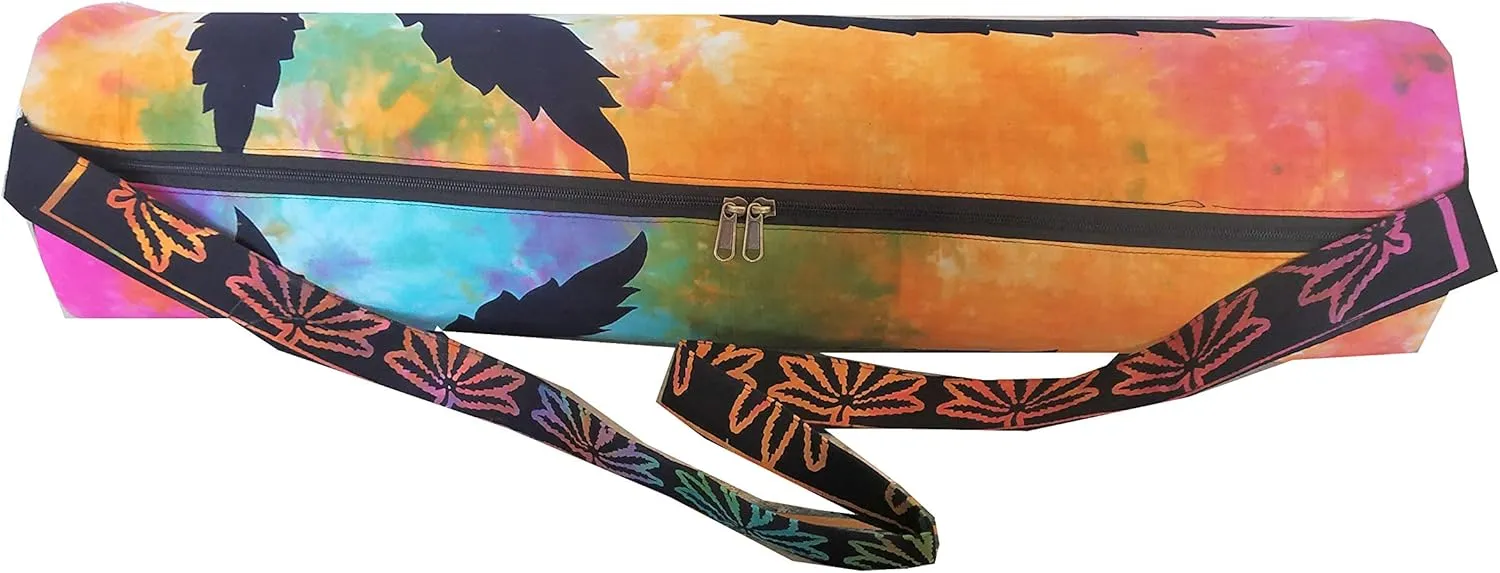 INDIAN CRAFT CASTLE ICC Yoga Mat Bag Carrier Full-Zip Exercise Yoga Mat Carry Bag for Women Men with Multi-Functional Storage Pockets and Adjustable Shoulder Strap 26X6 Inches