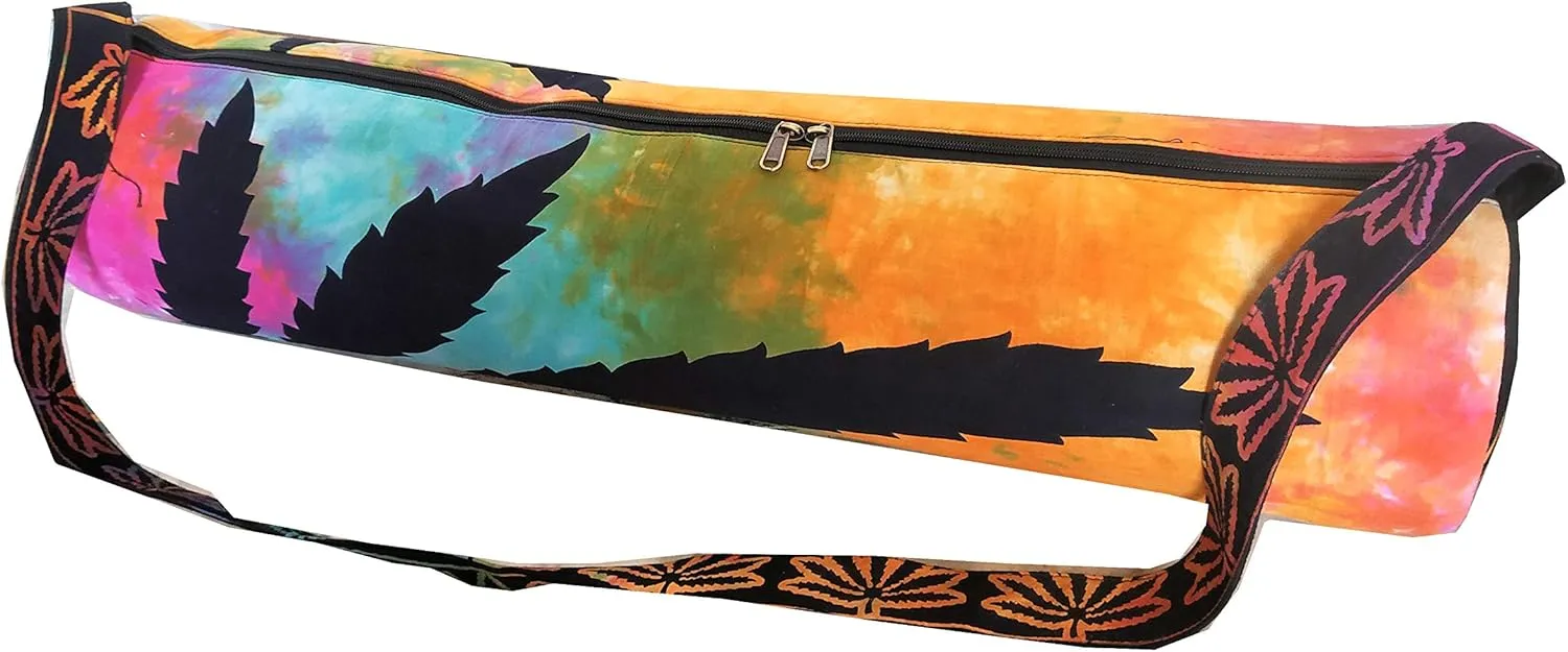 INDIAN CRAFT CASTLE ICC Yoga Mat Bag Carrier Full-Zip Exercise Yoga Mat Carry Bag for Women Men with Multi-Functional Storage Pockets and Adjustable Shoulder Strap 26X6 Inches