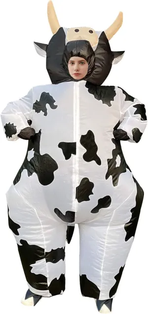 Inflatable Cow Costume Blow up Costume for Cosplay Party Festival Halloween Parade Carnival Suit Jumpsuit