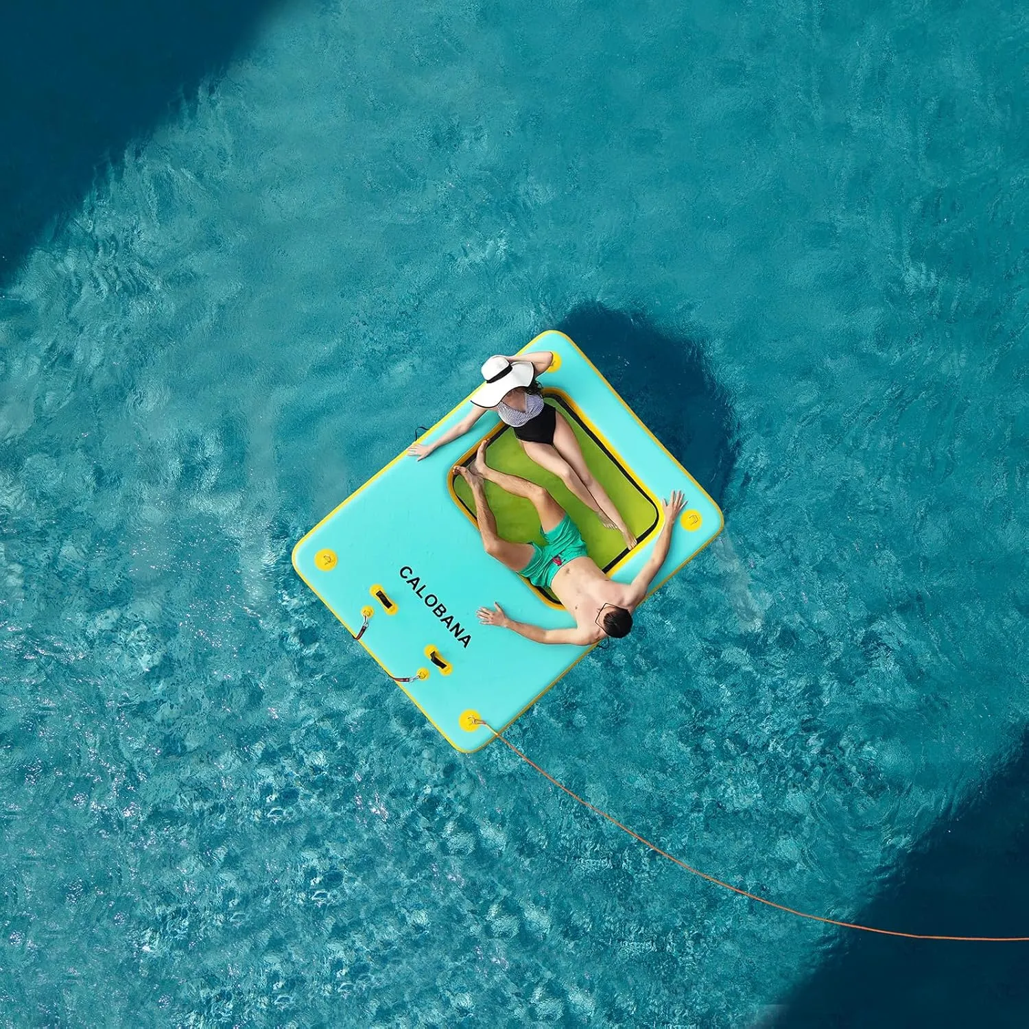 Inflatable Floating Dock, Lake Floats for Adults Floating Raft Water Platform with Detachable Ladder for Lake