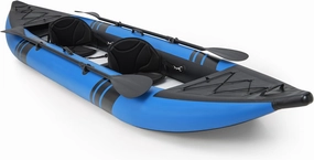 Inflatable Kayak, 12.5 Ft Tandem Kayak with Drop-Stitch Floor, Aluminum Paddles, Padded Seats & Accessories, 2 Person Canoe, Portable Fishing Kayaks for Adults, 507 lbs Capacity