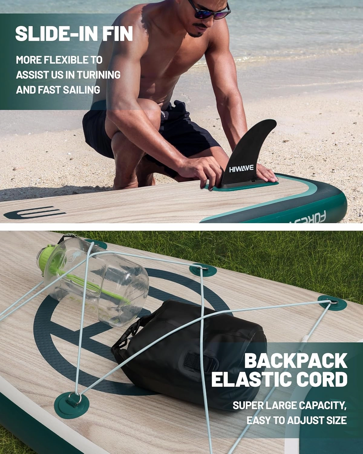 Inflatable Paddle Board 11 '* 34 "* 6" Extra Wide Sup Board, 350lb Capicity Paddle Board for Adults, Suitable for Sea and Lakes, 2 1Family Board