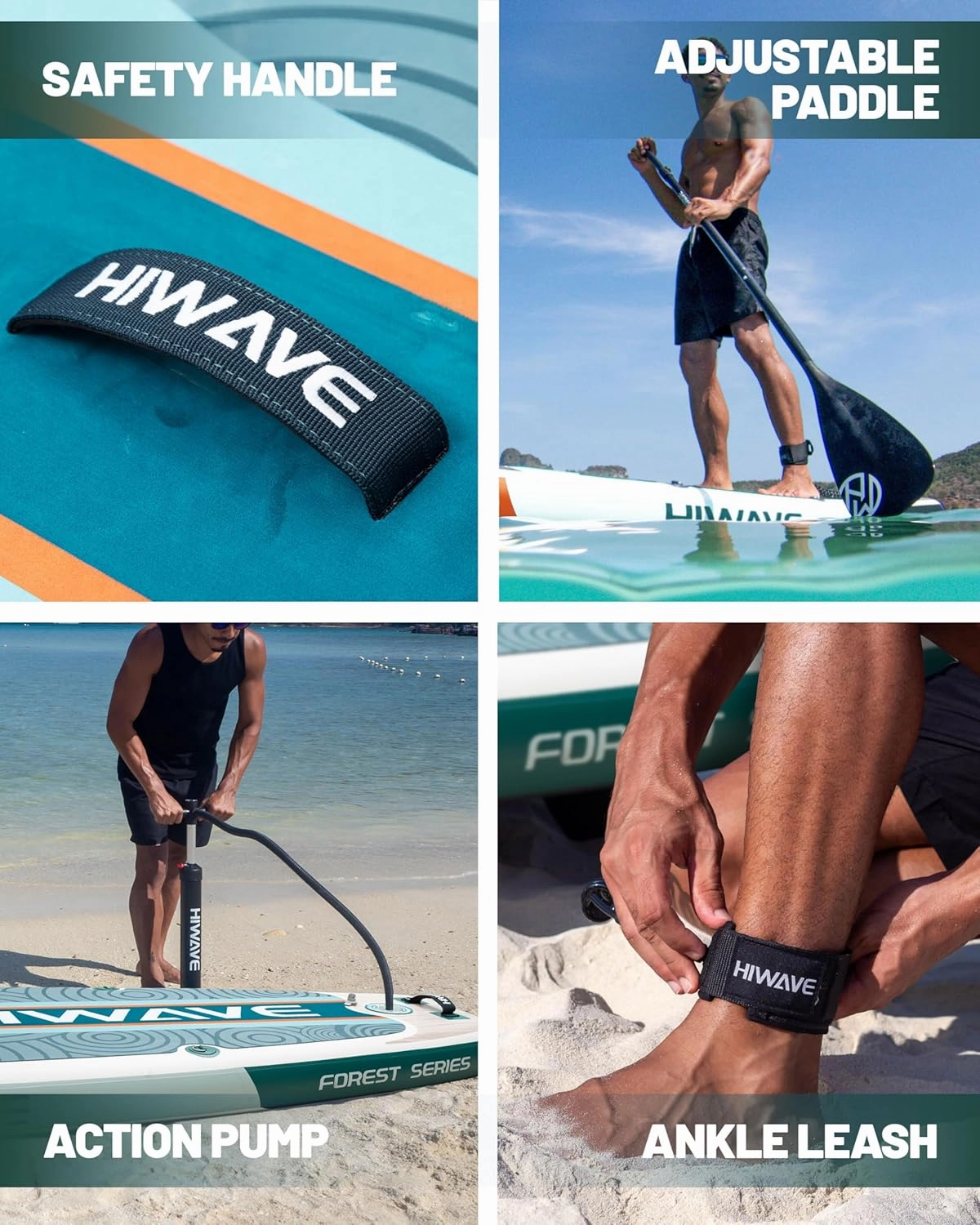 Inflatable Paddle Board 11 '* 34 "* 6" Extra Wide Sup Board, 350lb Capicity Paddle Board for Adults, Suitable for Sea and Lakes, 2 1Family Board