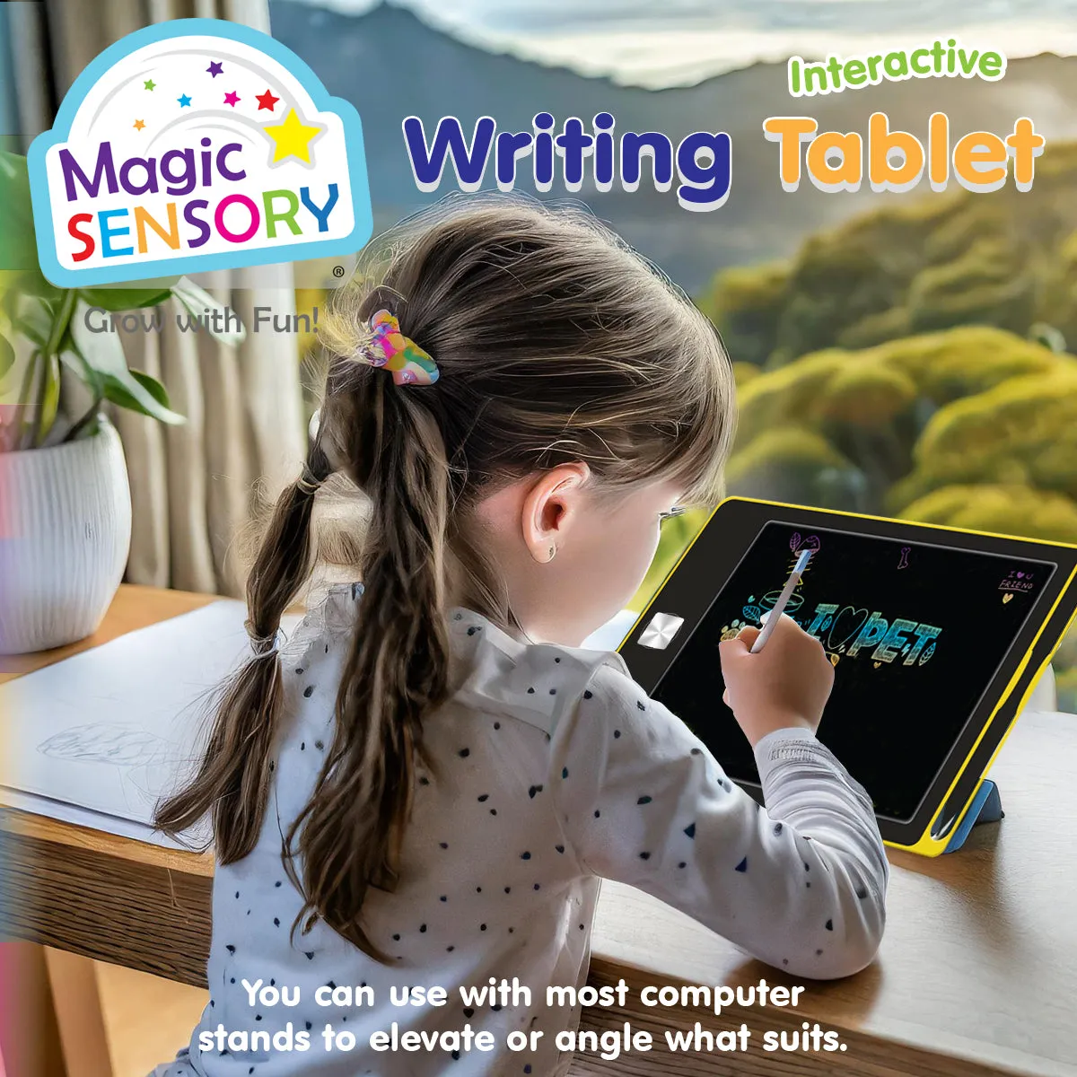 Interactive LCD Writing Tablet - Yellow Doodle (USB Rechargeable)