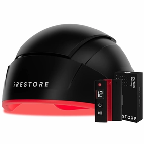 iRestore Elite   Rechargeable Battery Pack - Laser Red Light Therapy for Hair Growth - FDA Cleared Hair Loss, Hair Thinning Treatment for Men & Women - Hair Regrowth Laser Cap - 500 Lasers & LEDs