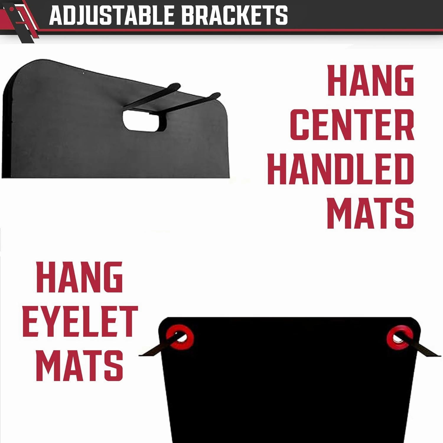IRON AMERICAN Yoga Mat Hanger - Adjustable Hooks for Exercise Mats, Foam Rollers & Gym Equipment Storage - Wall Mounted - Hardware Included - (6.75" x .75") - American Steel
