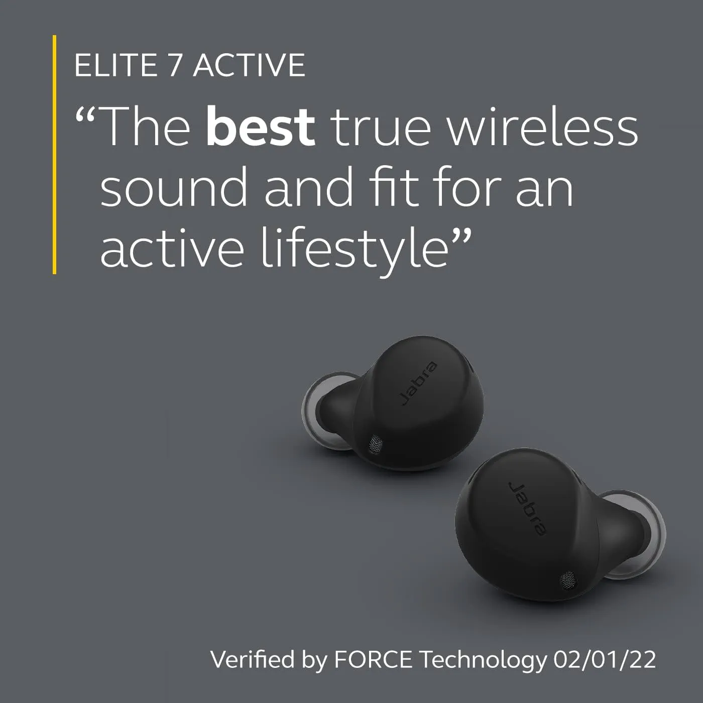 Jabra Elite 7 Active in-Ear Bluetooth Earbuds - True Wireless Sports Ear Buds ShakeGrip for The Ultimate Active fit and Adjustable Active Noise Cancellation - Black