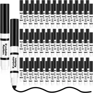 Janlaugh 80 Pcs Mini Black Washable Markers Bulk Small Kids Broad Line Markers with Conical Tips for School Classrooms Teachers Art Drawing Supplies, Ages 6 