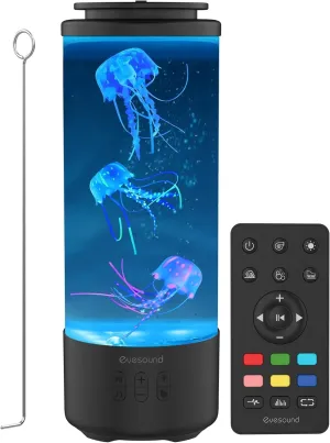 Jellyfish Lamp Bluetooth Speaker, White Noise LED Jellyfish Aquarium Night Light, 7 Color Changing with 4 Lighting Modes, Mood Lamp for Home Office Sleep Relax, Gifts for Kids Teens Girls Boys Adults