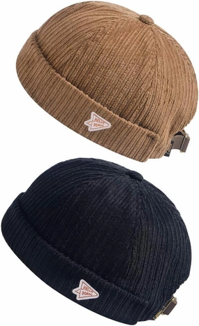 jerague Beanie Hat for Men Women Brimless Cuffed Hat Skullcap Watch Cap Adjustable