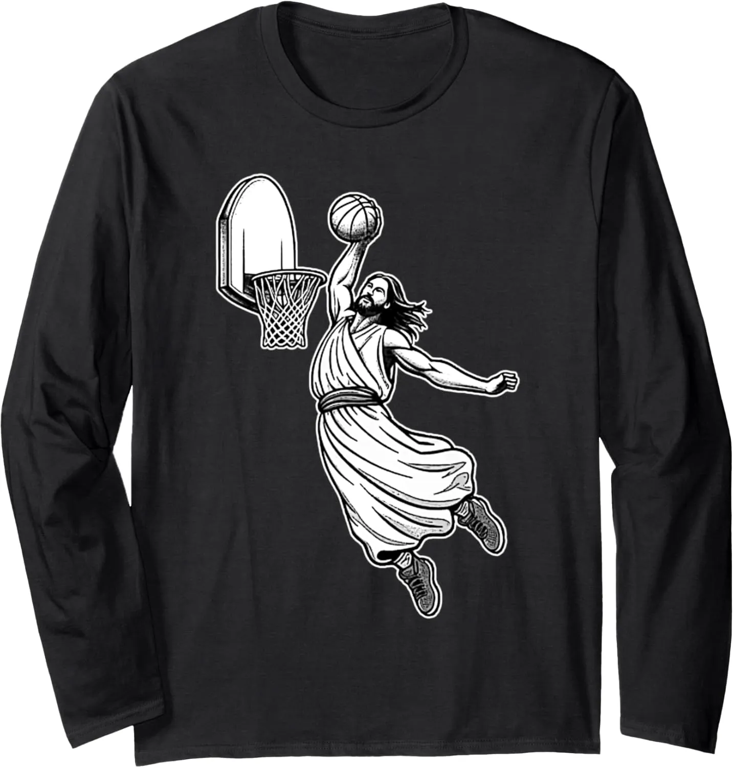 Jesus Christ Slam Dunk Basketball Long Sleeve T-Shirt