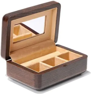 Jewellery Box Gift for Women Jewelry Boxes Jewelry Box Wooden Mini Suitcase Simple Portable with Mirror Classic Velvet Storage Box for Ring Necklace New Year Presents