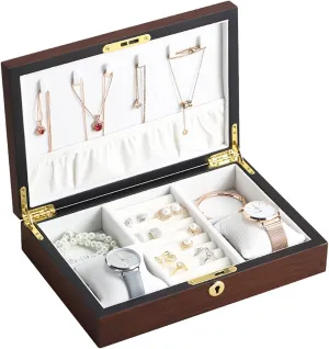 Jewellery Box Jewelry Box Large Wooden Jewelry Box Velvet Necklace Ring Earring Watch Organizer Jewellery Storage Case