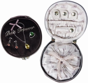 Jewellery Box Velvet Round Jewelry Bag Travel Portable Ring Earrings Watch Bracelet Jewelry Box Jewelry Box (Color : D, Size : About 9x9x5 cm)