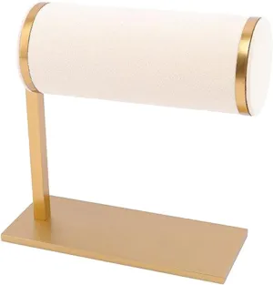 Jewelry display rack, watch bracelet headband storage, portable velvet bracelet storage rack (color: beige)