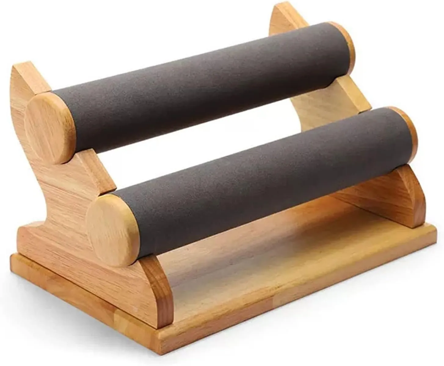 Jewelry Stand Bracelet Holder with 2 Tier Racks, Velvet Jewelry Display Stands, Wooden Watch Bangle T-Bar Jewelry Organizer for Wrist Watch, Bangles and Bracelets Jewelry holder Jewelry Display ( Colo