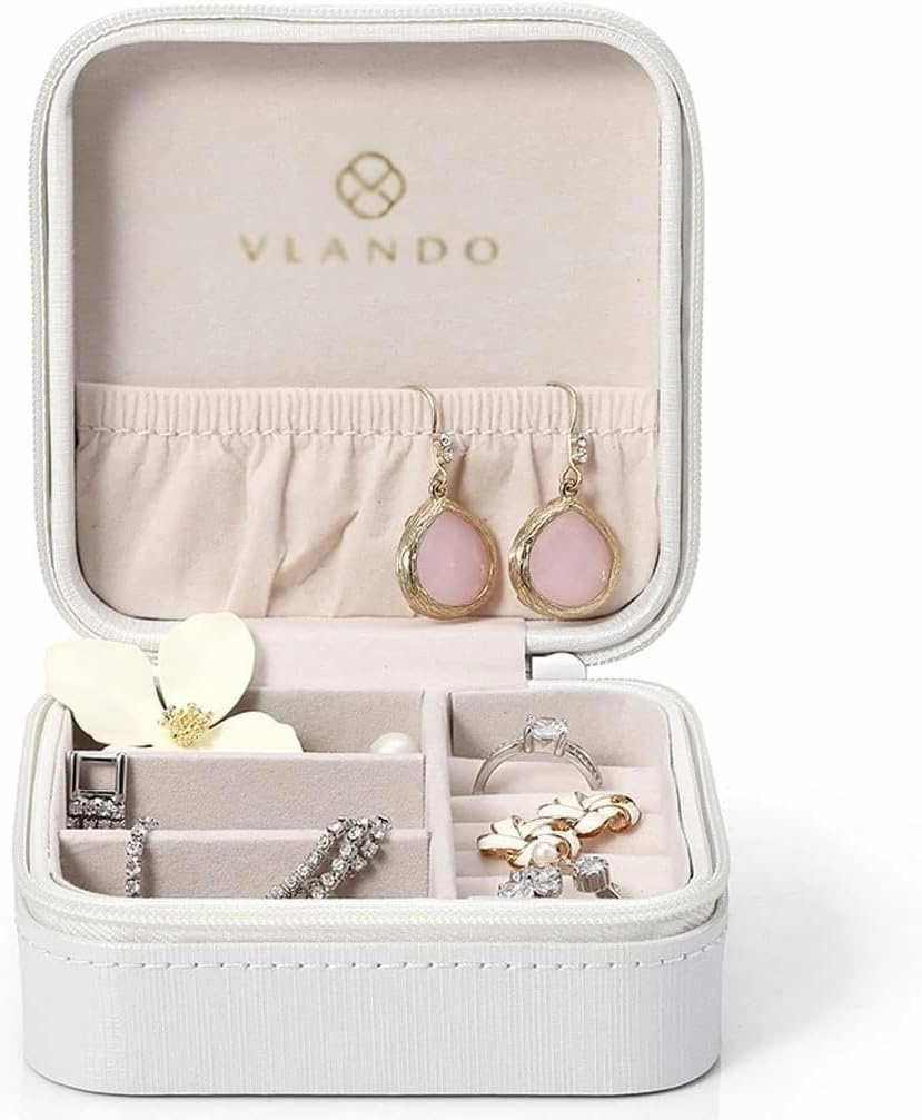 Jewelry Box Leather Portable Storage Earring Necklace Bracelet Watch
