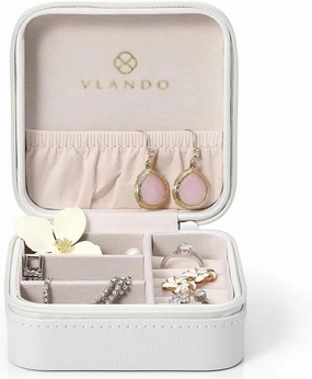 Jewelry Box Leather Portable Storage Earring Necklace Bracelet Watch