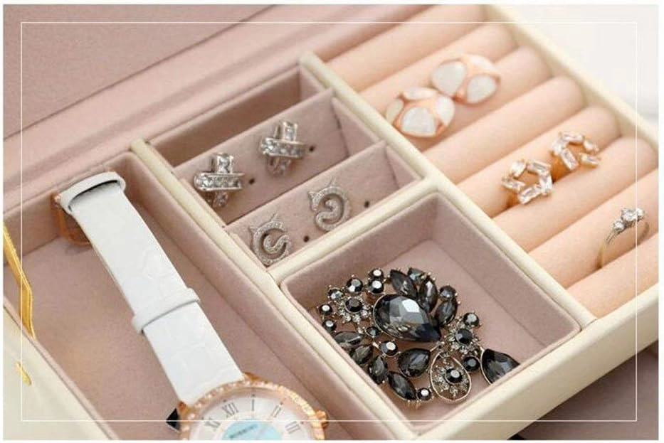 Jewelry Boxes Display Storage Box Girls Jewelry Organizer Mini Travel Case Small Portable Jewelry Storage Case For Necklaces Bracelets Earrings Rings(White)