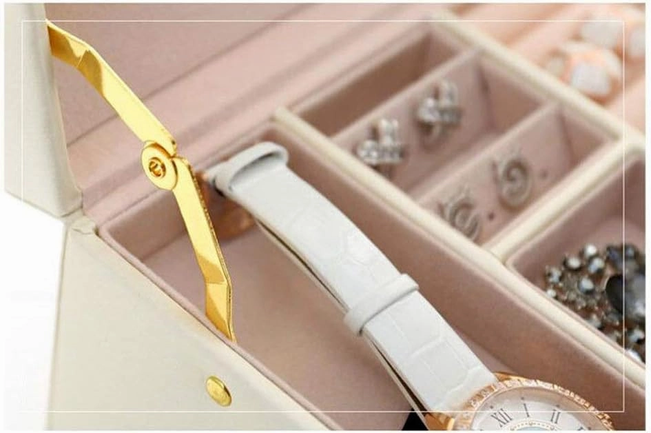 Jewelry Boxes Display Storage Box Girls Jewelry Organizer Mini Travel Case Small Portable Jewelry Storage Case For Necklaces Bracelets Earrings Rings(White)