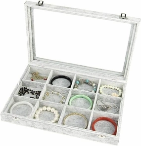 Jewelry Case Jewelry Box Jewelry Organizer 10 Different Designs Clear Glass Lid Velvet Jewelry Organizer Box Jewelry Showcase For Watch Earrings Rings. Jewelry Storage ( Color : E , Size : As shown )