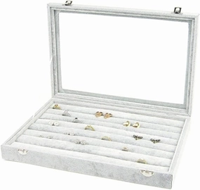 Jewelry Case Jewelry Box Jewelry Organizer 10 Different Designs Clear Glass Lid Velvet Jewelry Organizer Box Jewelry Showcase For Watch Earrings Rings. Jewelry Storage ( Color : Onecolor , Size : As s