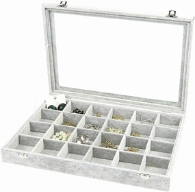 Jewelry Case Jewelry Box Jewelry Organizer 10 Different Designs Clear Glass Lid Velvet Jewelry Organizer Box Jewelry Showcase for Watch Earrings Rings. Jewelry Storage (Color : H, Size : As Shown)