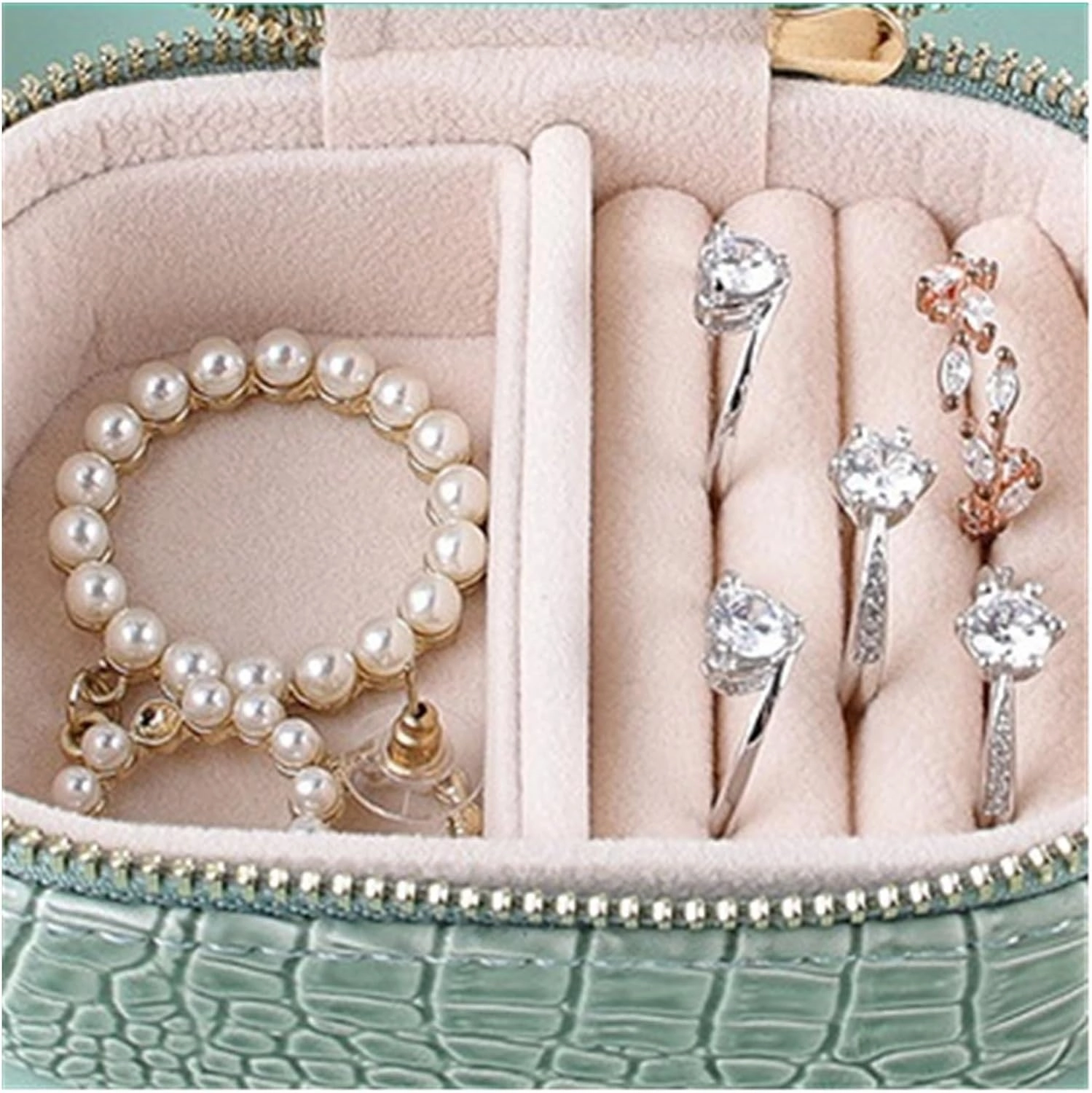 Jewelry Organizer Box Jewelry Jewelry Box Mini Necklace Ring Earring Earring Stud Storage Bag Travel Cosmetic Bag Carrying Case(1)