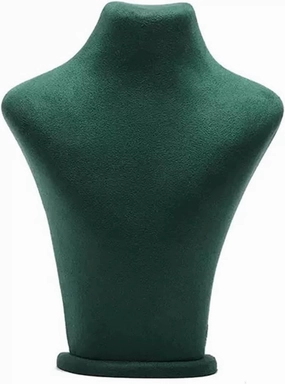 Jewelry Stand Elegant 3D Green Velvet Necklace Jewelry Display Model Bust Stand for Home and Business Jewelry Holder Jewelry Display