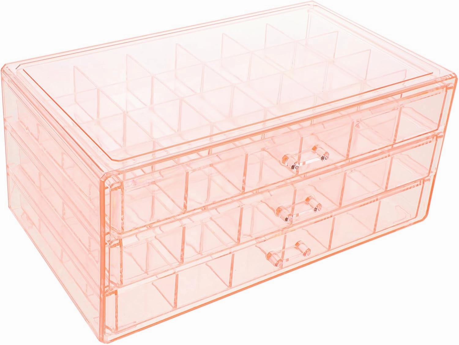 Jewelry Storage Organizer Compartment Jewelry Box Transparent Display Case for Earrings Bracelets Necklaces Rings Stylish Desktop Rings Storage Box for Tidy Vanity
