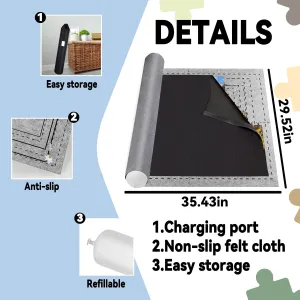 Jigsaw Puzzle Mat Roll Up - 2000 Pieces, 1500, 1000 Pieces Saver Large Puzzles Board for Adults Kids, Storage and Transport Premium Pump Glue Felt Mat Inflatable Tube Holder Organizer Pad Keeper