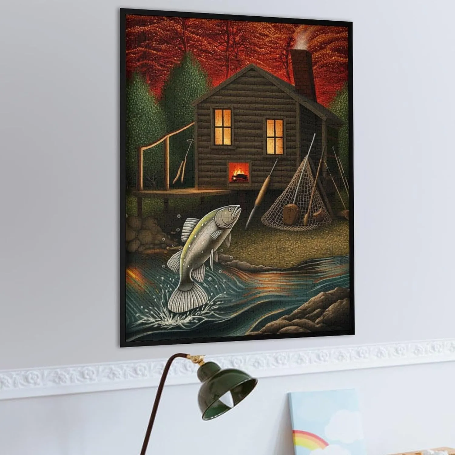 Jigsaw Puzzles 1000 Pieces for Adults - Gone Fishing Wooden Puzzle，Adults Teenagers and Kids Toys,Difficult Puzzles,Brain Development Games,Art Educational Game Puzzle