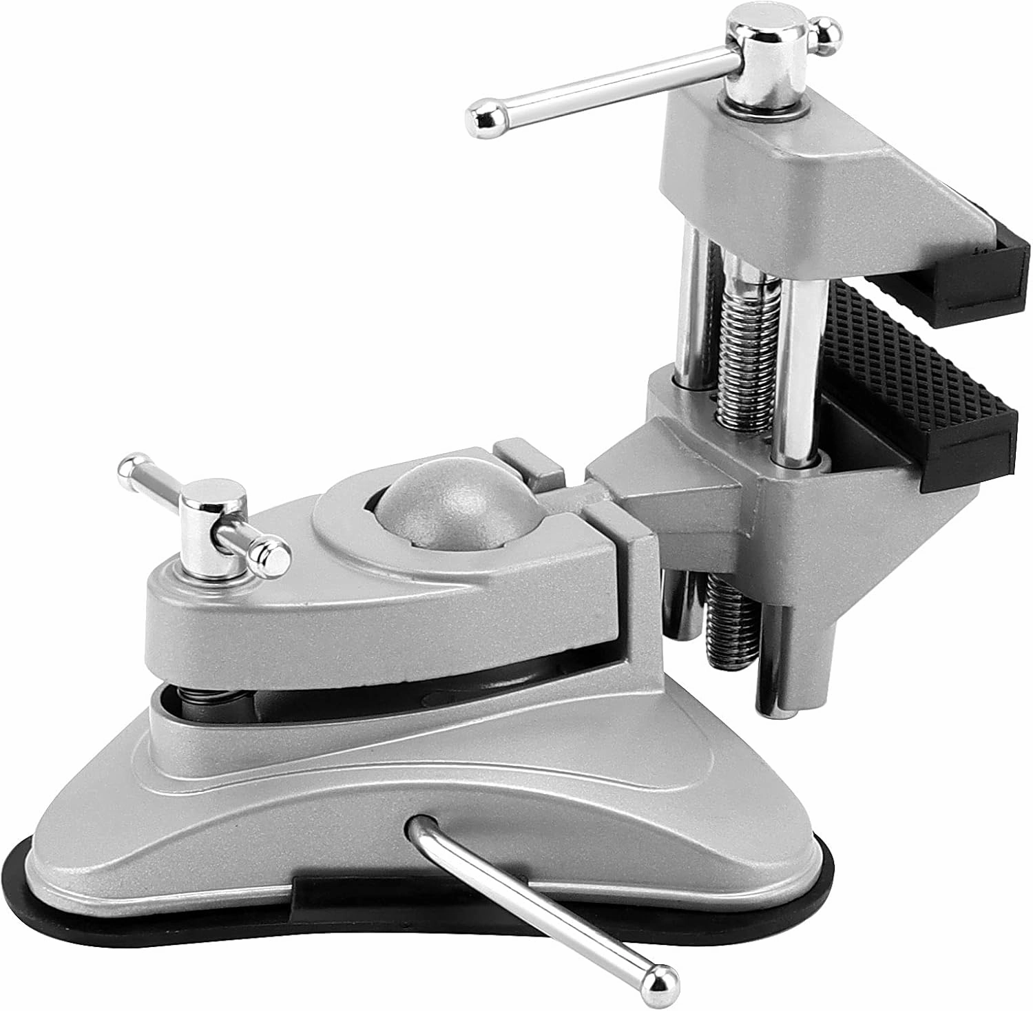 JOIKIT Mini Table Suction Vise, 2-3/4 Inch Jaw Portable Vacuum Base Vise Hobby Bench Vise Clamp with 360° Swiveling Head for DIY, Modelling, Soldering and Crafting
