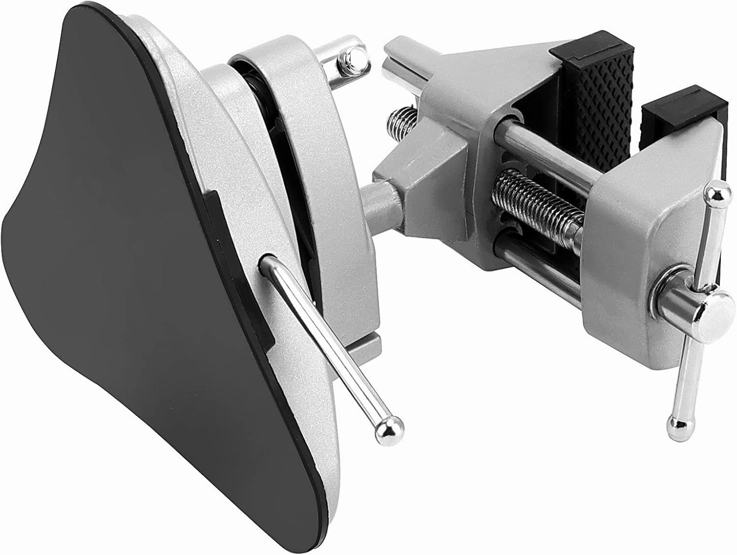 JOIKIT Mini Table Suction Vise, 2-3/4 Inch Jaw Portable Vacuum Base Vise Hobby Bench Vise Clamp with 360° Swiveling Head for DIY, Modelling, Soldering and Crafting