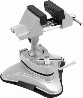 JOIKIT Mini Table Suction Vise, 2-3/4 Inch Jaw Portable Vacuum Base Vise Hobby Bench Vise Clamp with 360° Swiveling Head for DIY, Modelling, Soldering and Crafting