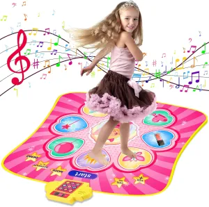 Joyvalley Dance Mat Games Toys - Upgraded Kids Dance Rhythm Step Play Mat for Girls Boys Dance Musical Pad Music Floor Game Toy Birthday Gifts for 3 4 5 6 7 8 9 10 11   Years Old Children