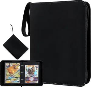 Jumbo Card Binder for Pokemon Jumbo Cards, iofeiwak® Oversized 2 Pockets Card Binder with 3 Rings - Holds 80 Cards with 40 Removable Sleeves - Portable & Lightweight (X-Large 5.9"x8.1")